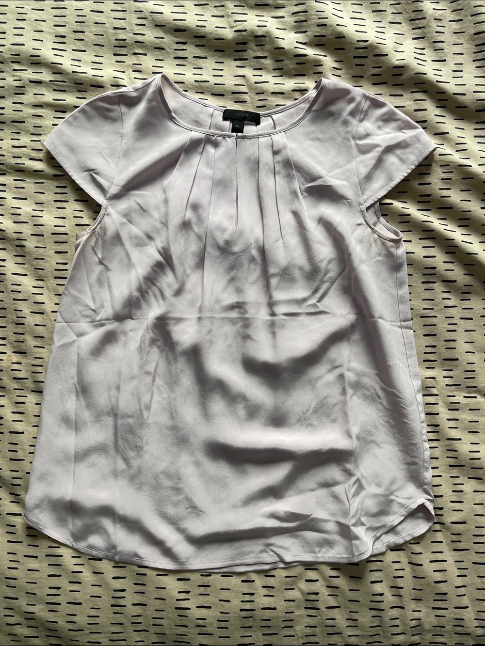 Light Purple Pleated Cap-Sleeve Women's Top